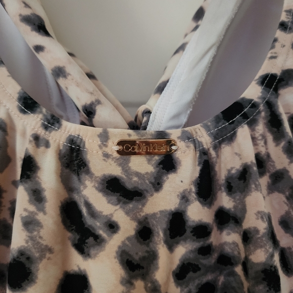 Calvin Klein Women's Cheetah Print One Piece Swimsuit Size 12 . - Picture 4 of 5